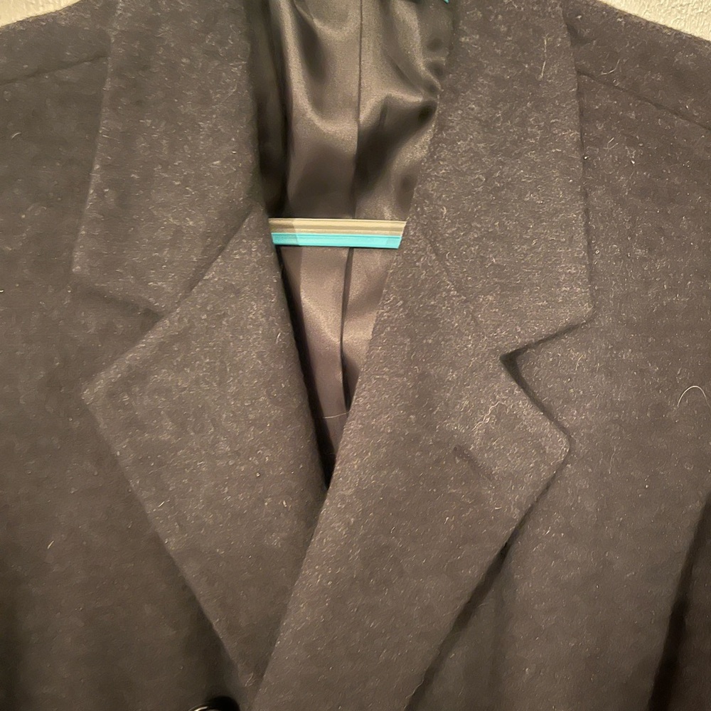 Rainforest Black Double-Breasted Men's Coat 100% Wool - Picture 3 of 7